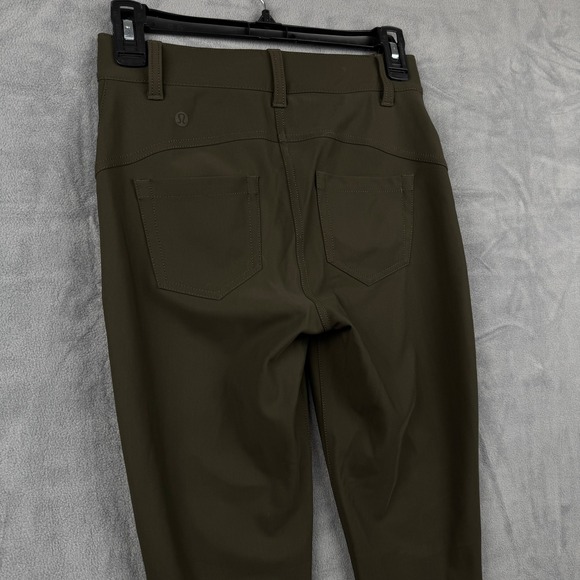 Lululemon City Sleek 5 Pocket Olive Green High Rise Slim Fit‎ Pants Women's - Picture 7 of 8